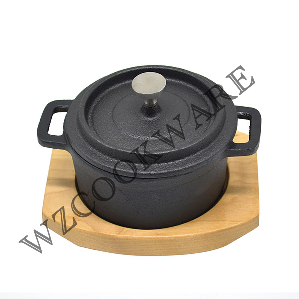 Pre-Seasoned Cast Iron Mini Dutch Oven Round Cocotte with Lid/Casserole Pot