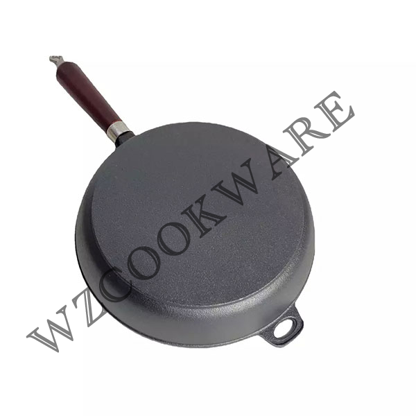 Pre-seasoned Cast Iron Skillet with Wooden Handle