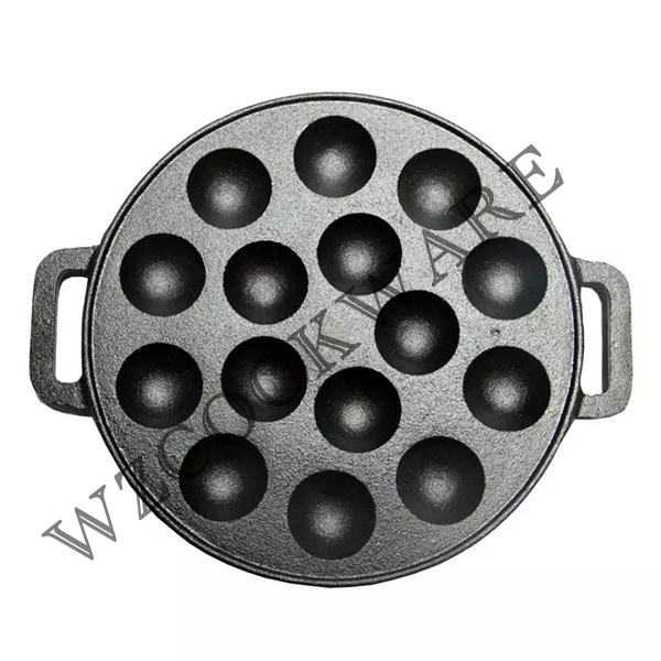 Cast Iron Snail Escargot Plate 15 Compartment Holes Black