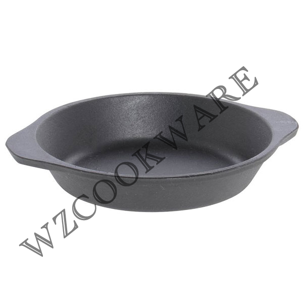 Double Handled Pre-Seasoned Cast Iron Round Dish Pan Roasting Dish, Baking Pan,Oven Safe,